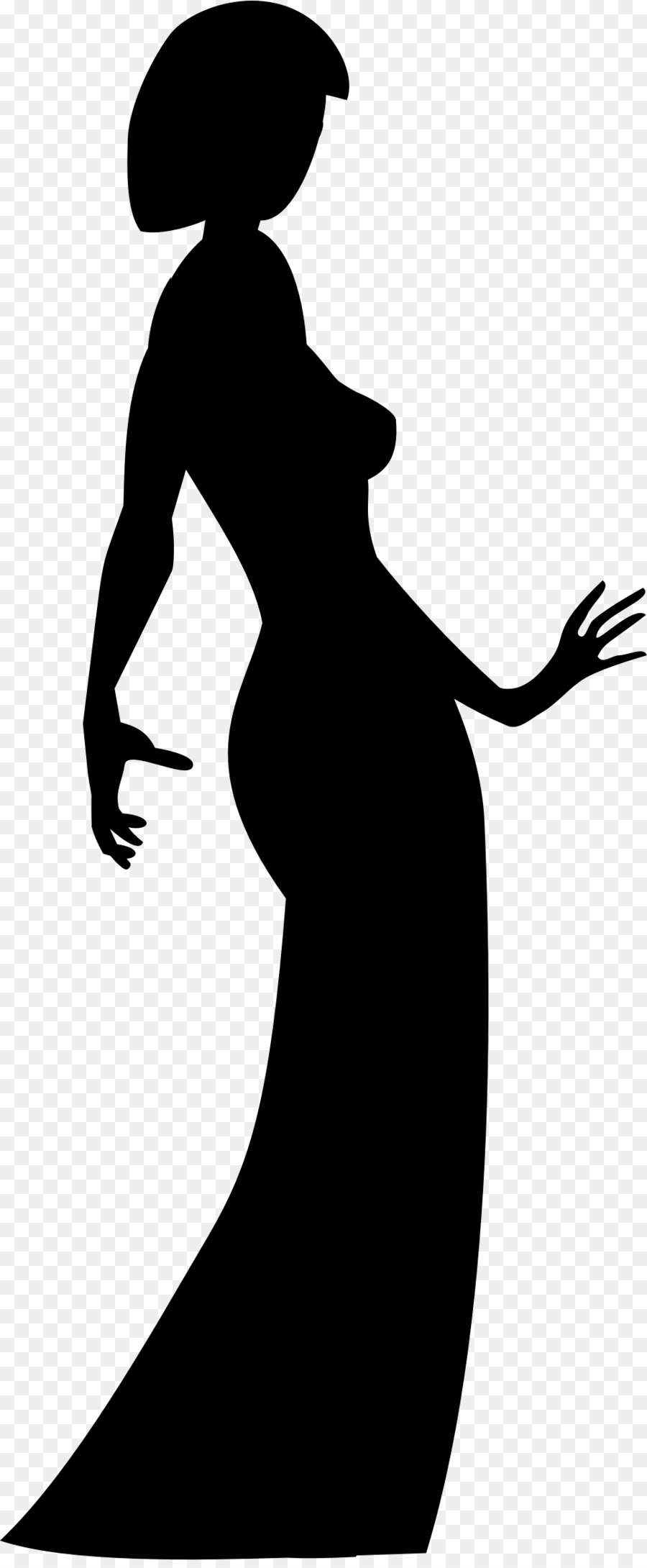 Woman Silhouette Dress Gown Clip art - Silhouette png download - 967*2331 - Free Transparent Woman png Download.