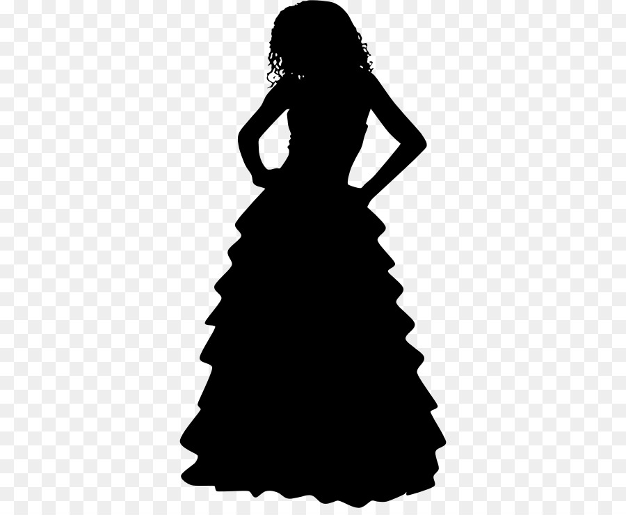 Evening gown Dress Silhouette Ball gown - Woman silouhette png download - 384*730 - Free Transparent  png Download.