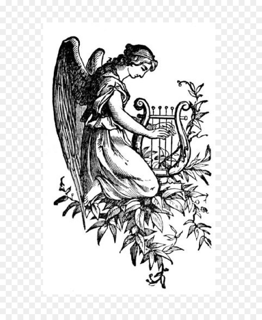 Cherub Harp Drawing Angel - Free Pictures Of Angels png download - 719*1081 - Free Transparent  png Download.