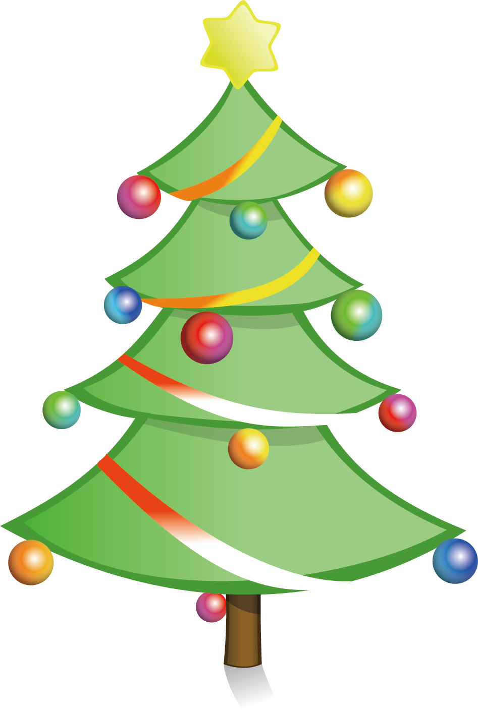 Christmas tree Clip art - Simple color Christmas tree vector material