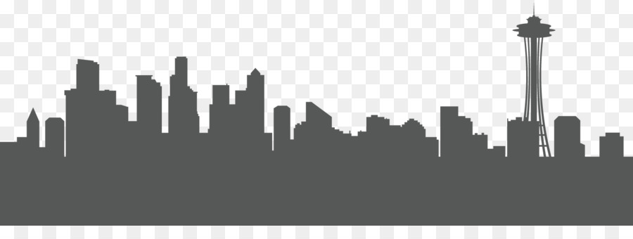 Seattle Skyline Silhouette Clip art - Town PNG Transparent Image png download - 1600*570 - Free Transparent Seattle png Download.