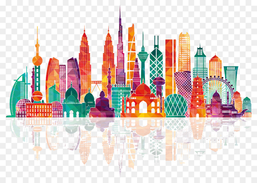 Asia Skyline Royalty-free Illustration - City Silhouette png download - 1024*710 - Free Transparent Asia png Download.
