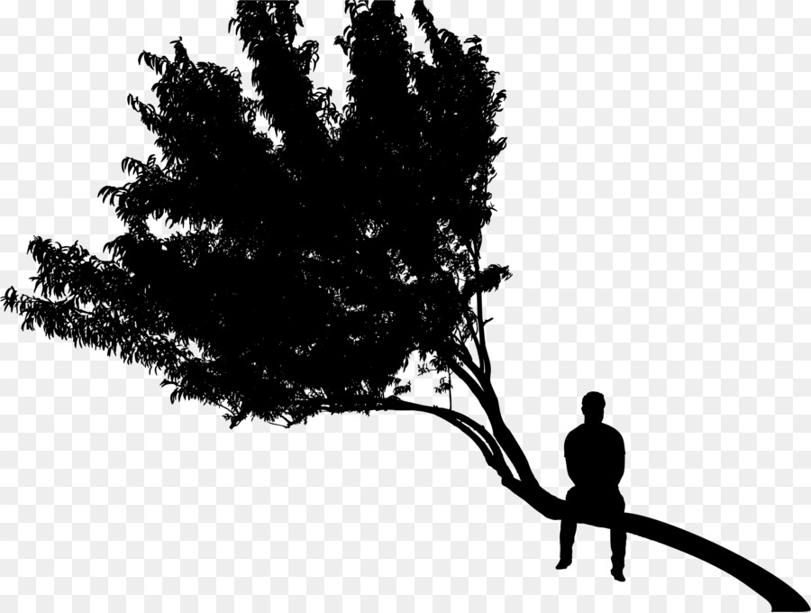 Silhouette Tree Clip art - sitting man png download - 2290*1728 - Free Transparent Silhouette png Download.