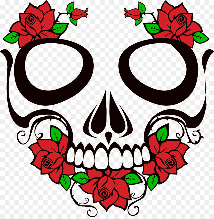 T-shirt Calavera Human skull symbolism Rose - Transparent Skull Cliparts png download - 2252*2282 - Free Transparent  png Download.