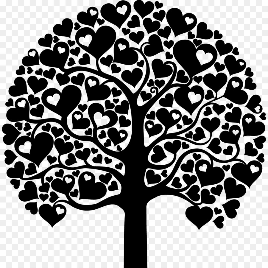 Tree Black and white Silhouette - love tree png download - 1134*1134 - Free Transparent Tree png Download.