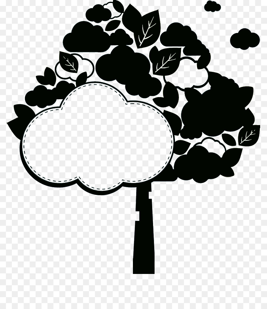 Tree Illustration - Black and white silhouette tree decoration png download - 855*1024 - Free Transparent Tree png Download.