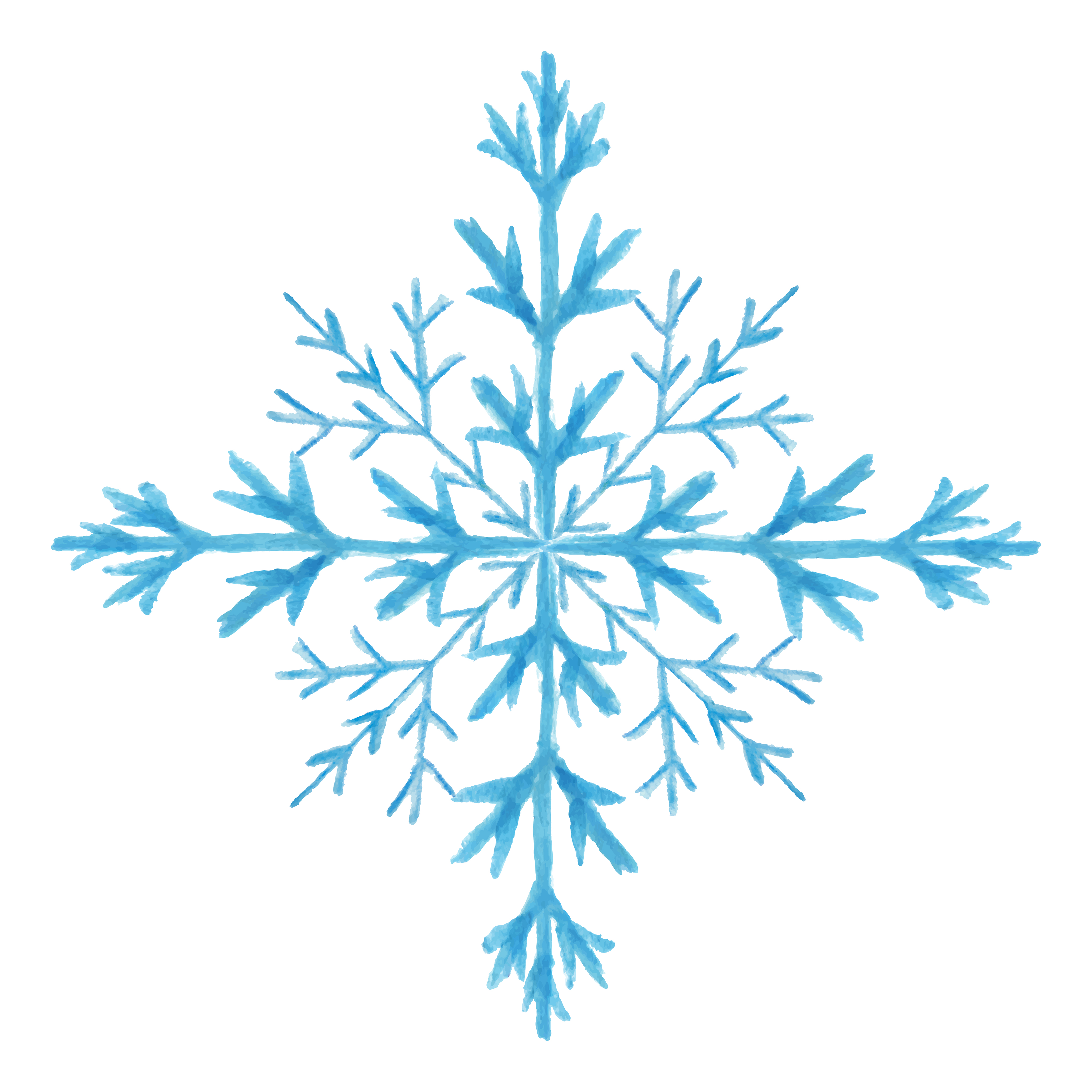 Snowflake Download - Hand-painted watercolor snowflake pattern material