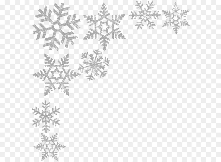 Black and white Point Pattern - Snowflakes border PNG image png download - 992*1000 - Free Transparent Snowflake png Download.