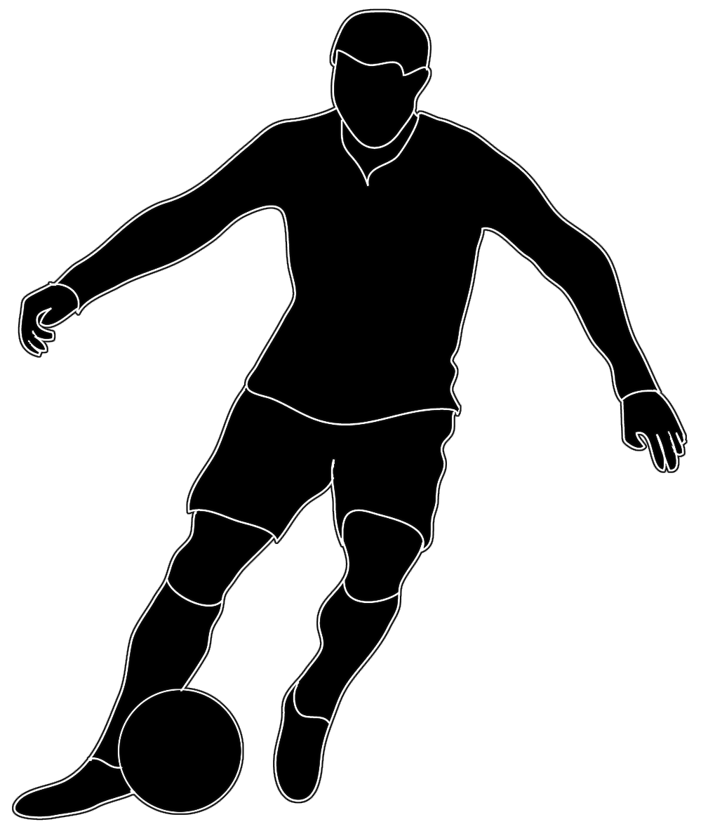 soccer player silhouette clipart of men