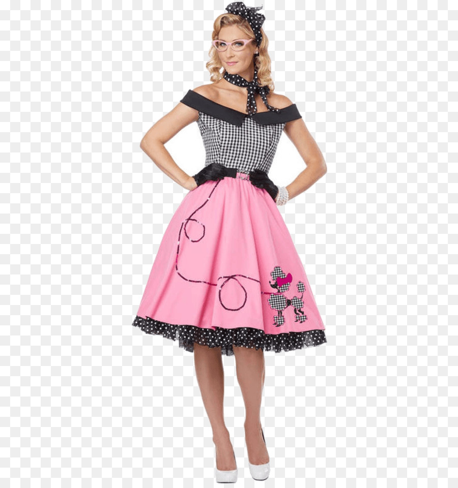 1950s Poodle skirt Costume party Sock hop - dress png download - 600*951 - Free Transparent  png Download.