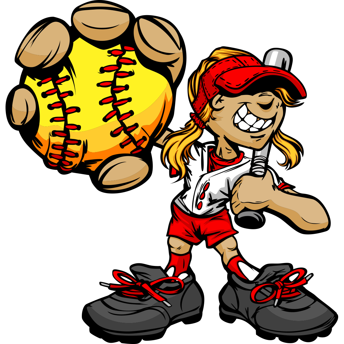 Fastpitch Softball Baseball Clip Art Tennis Cartoon Character Png