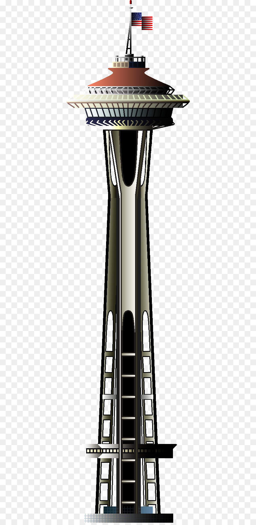 Drawing Clip art - Space Needle png download - 434*1832 - Free Transparent Drawing png Download.