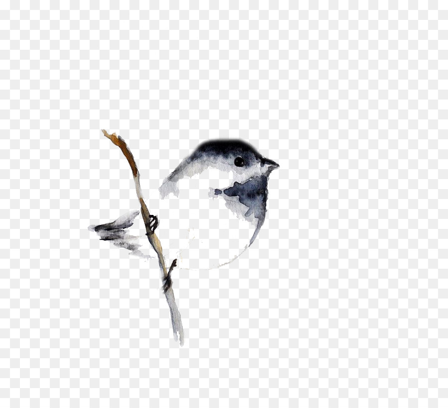 Bird Watercolor painting Tattoo Drawing - Gray sparrow png download - 570*804 - Free Transparent Bird png Download.