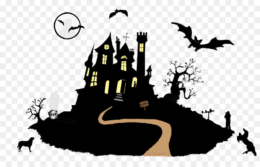 Haunted house Ghost Clip art - Ghost png download - 1440*900 - Free Transparent Haunted House png Download.