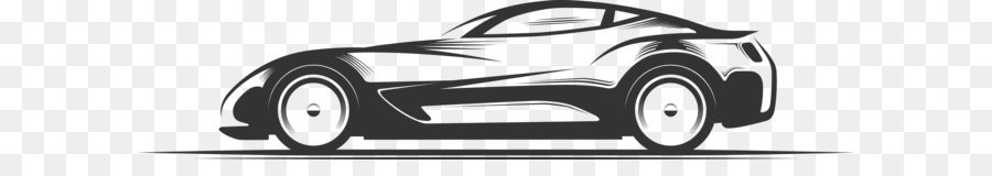 Sports car Silhouette Illustration - Hand-painted sports car side png download - 3661*816 - Free Transparent Car png Download.