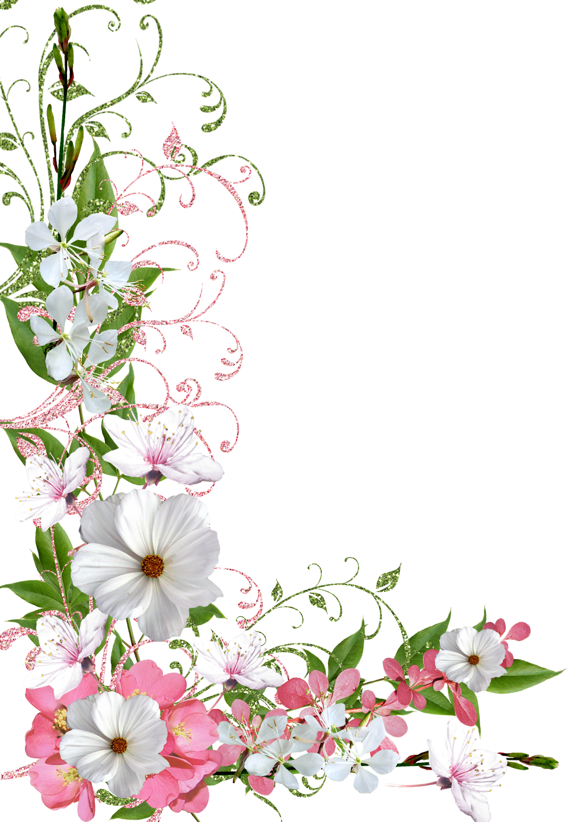 Transparent Flower Border Clip Art Png - Draw-level