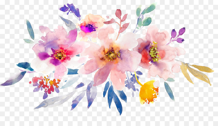 Watercolor: Flowers Paper Watercolor painting - Hand-painted watercolor spring flowers png download - 5392*3035 - Free Transparent Watercolor Flowers png Download.