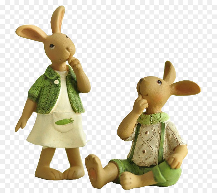 Easter Bunny Rabbit Figurine Ornament Gift - Bucolic rabbit ornaments standing png download - 800*800 - Free Transparent Easter Bunny png Download.