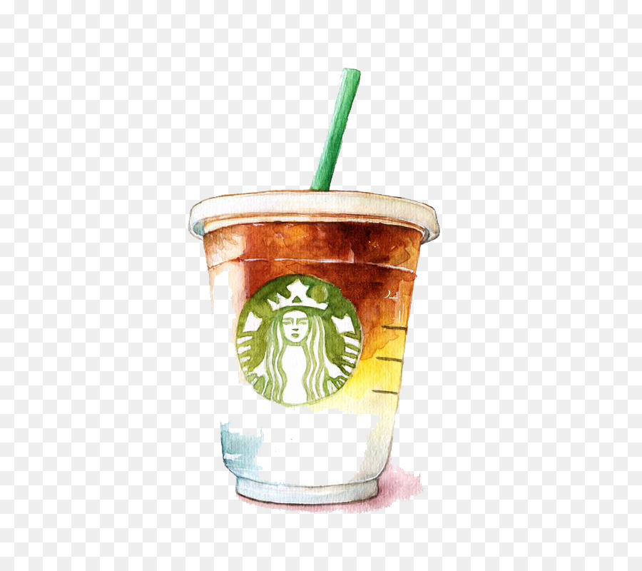 Coffee Latte Tea Starbucks - Watercolor Starbucks png download - 533*795 - Free Transparent Coffee png Download.