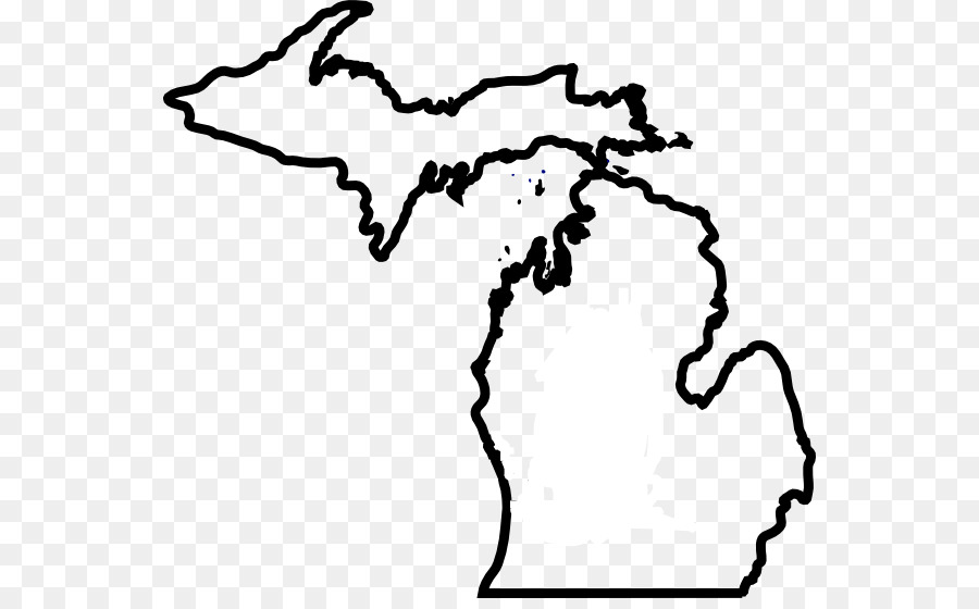 Michigan Blank map Clip art - thick clipart png download - 600*550 - Free Transparent Michigan png Download.