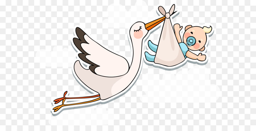 White stork Infant Baby shower - Vector baby is coming png download - 2211*1500 - Free Transparent  png Download.