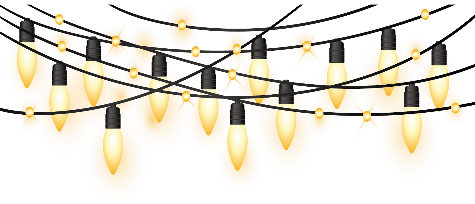 Christmas lights Clip art - Yellow light effect decorative holiday