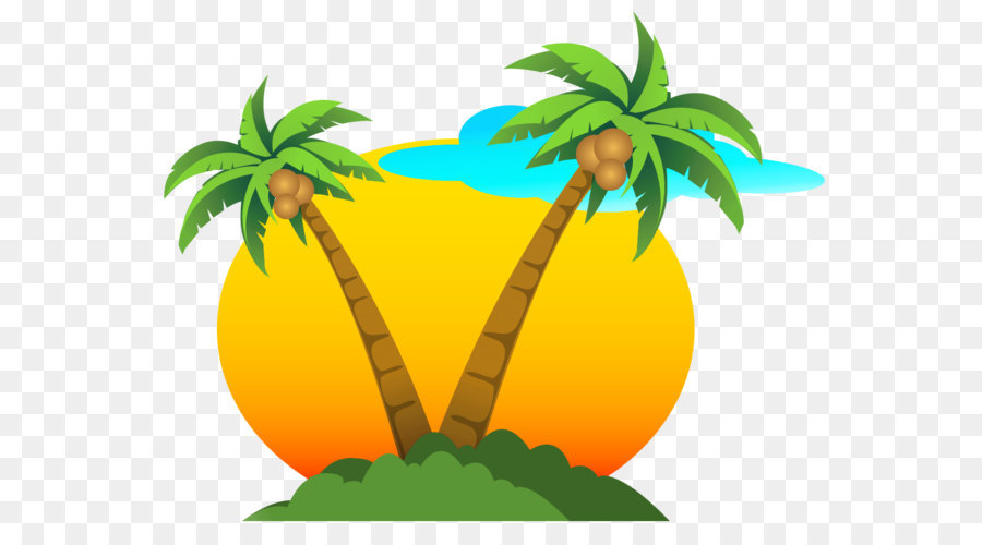Summer Clip art - Palms and Sun PNG Vector Clipart png download - 1308*997 - Free Transparent Summer Vacation png Download.