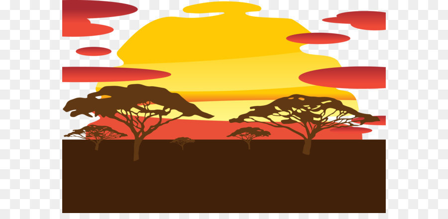 Sunset Silhouette Sky - African grassland vector png download - 2744*1808 - Free Transparent Sunset ai,png Download.