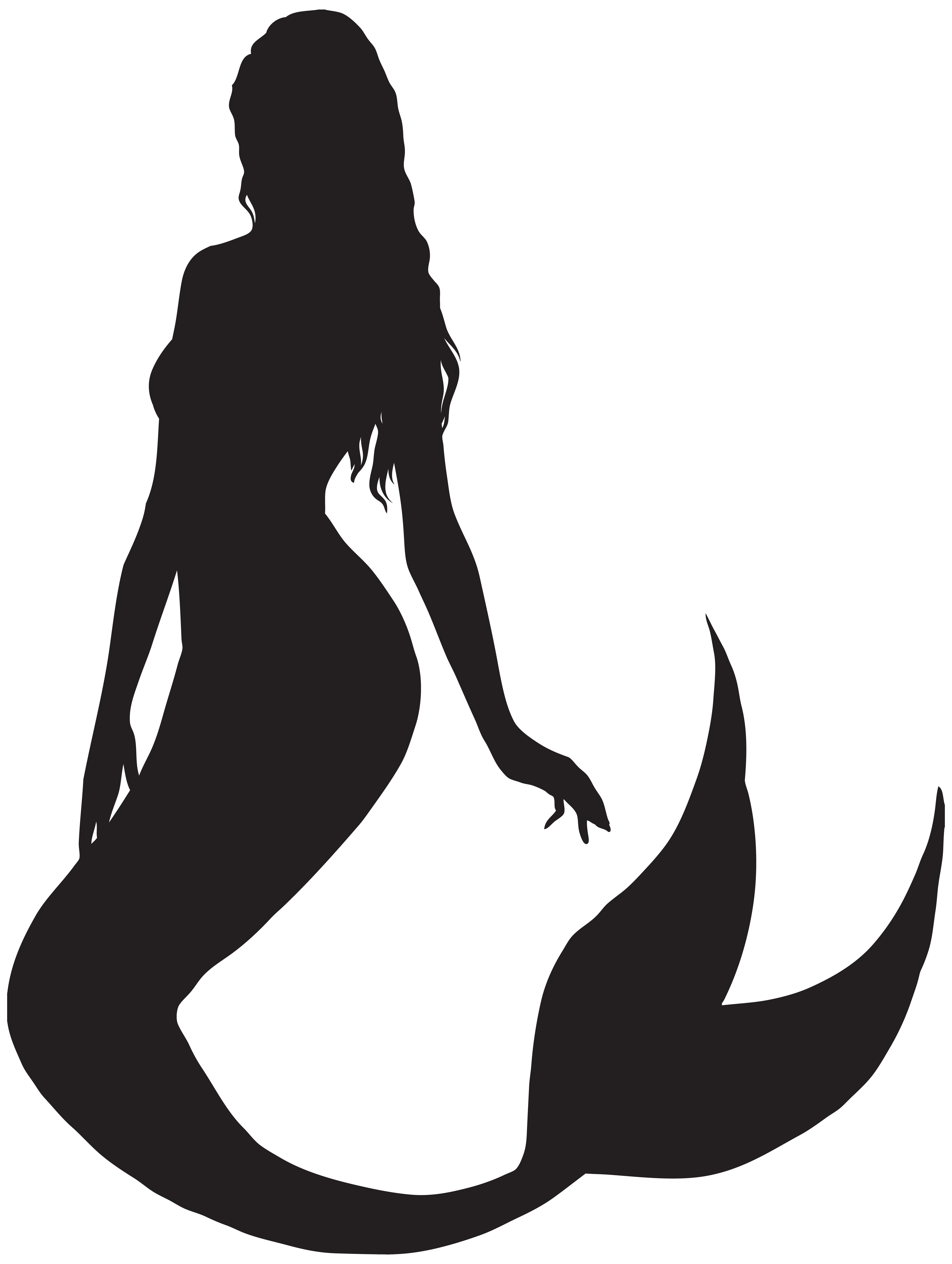 Ariel Mermaid Silhouette Clip Art Mermaid Tail Png Download 6028