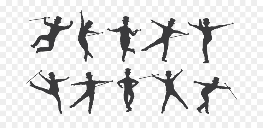 Silhouette Tap dance Drawing - various floral pattern png download - 2800*1325 - Free Transparent Silhouette png Download.