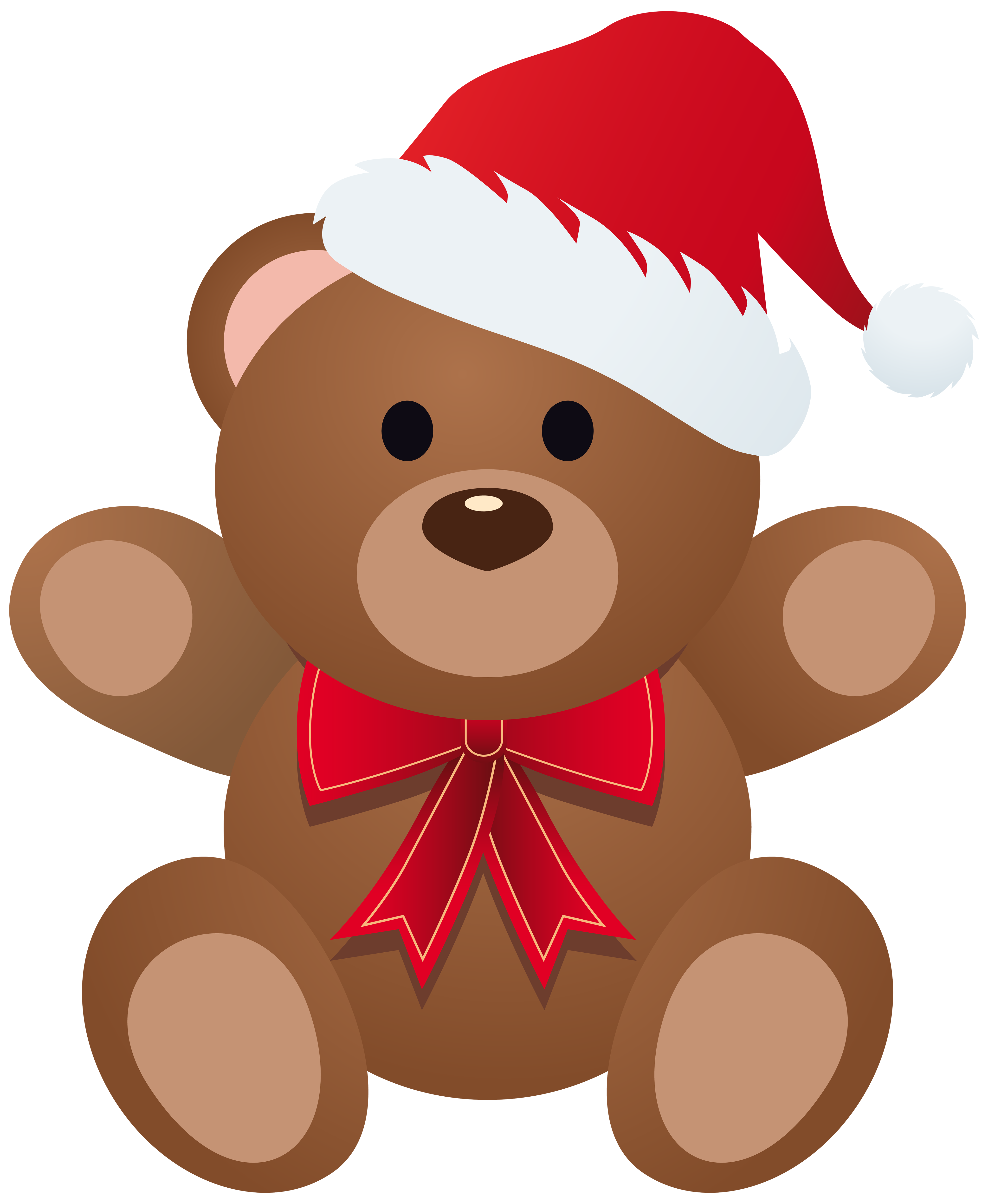 Rudolph Bear Santa Claus Christmas - Christmas Teddy PNG Clipart Image