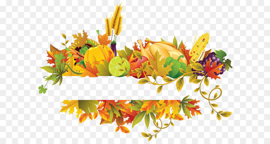 Thanksgiving Clip art - Fall Flowers Fruit Border png download - 6321*4579 - Free Transparent Thanksgiving png Download.