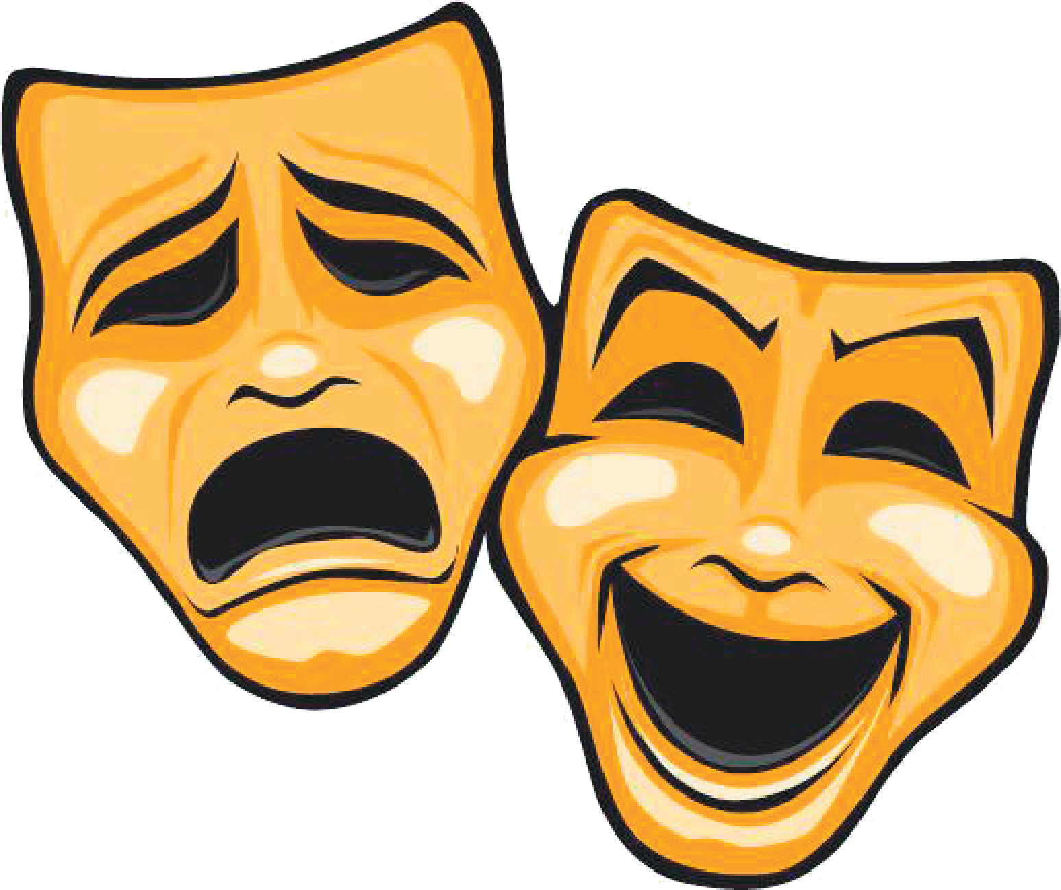 Mask Theatre Tragedy Comedy - Dinner Theatre Cliparts png download