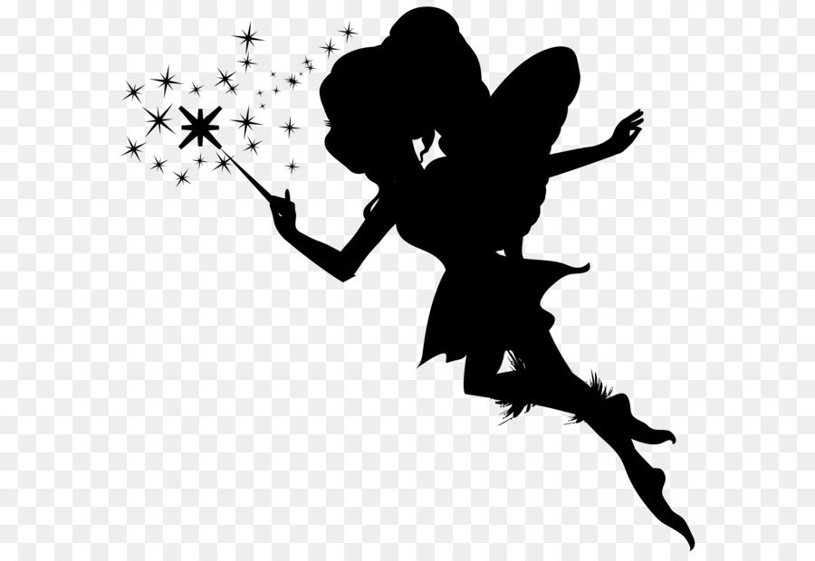 Silhouette Fairy Clip art - Fairy with Wand Silhouette PNG Clip Art Image png download - 8000*7592 - Free Transparent Tinker Bell png Download.
