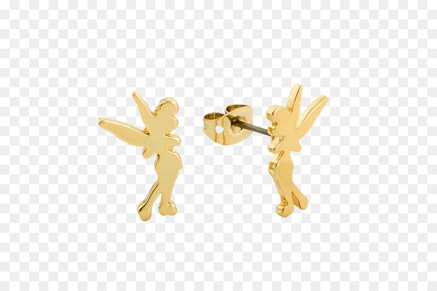 Earring Tinker Bell Gold plating The Walt Disney Company - Tinkerbell silhouette png download - 600*600 - Free Transparent Earring png Download.