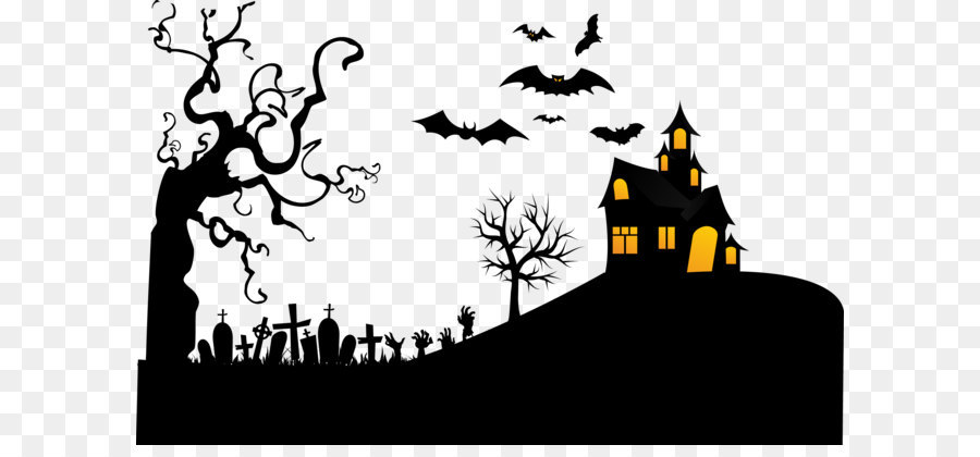 Haunted Night tomb bat withered Vector png download - 2744*1727 - Free Transparent Halloween  png Download.