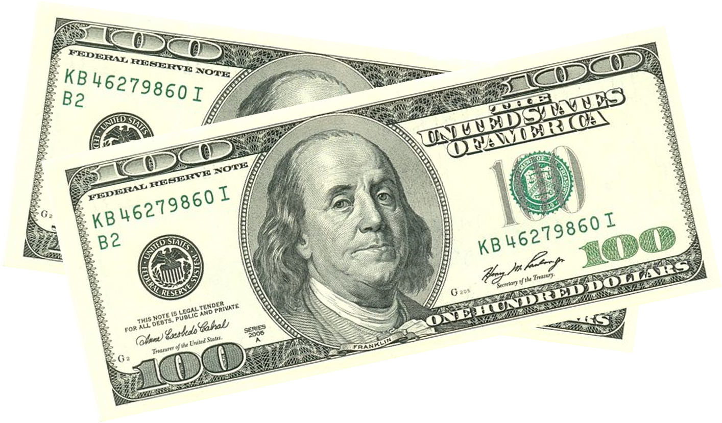 Transparent 100 Dollar Bill #1564980 (License: Personal Use) .