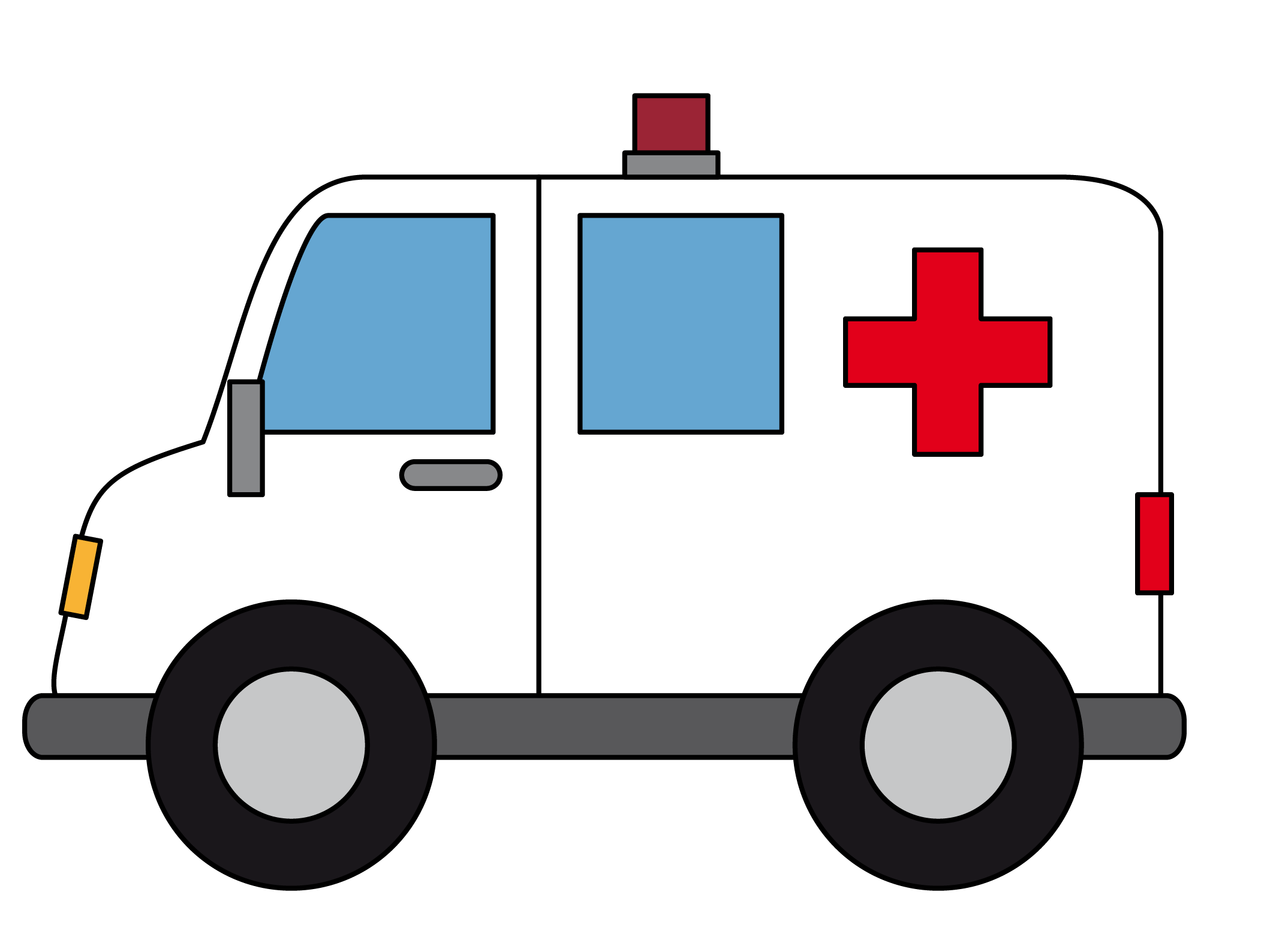 Ambulance Emergency Vehicle Cartoon Drawing Clip Art - Siren Ambulance 