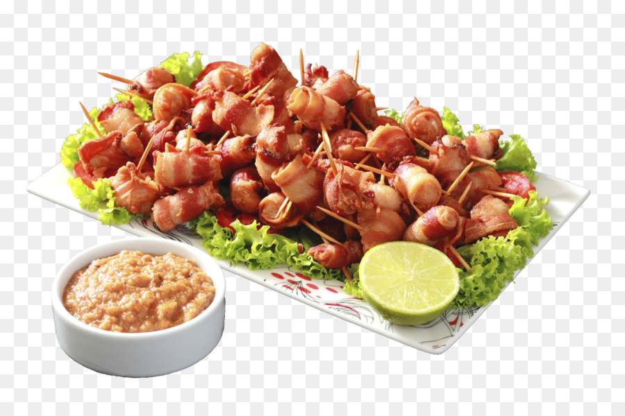 Yakitori Vegetarian cuisine Bacon Spare ribs Chicken as food - bacon png download - 1920*1280 - Free Transparent Yakitori png Download.