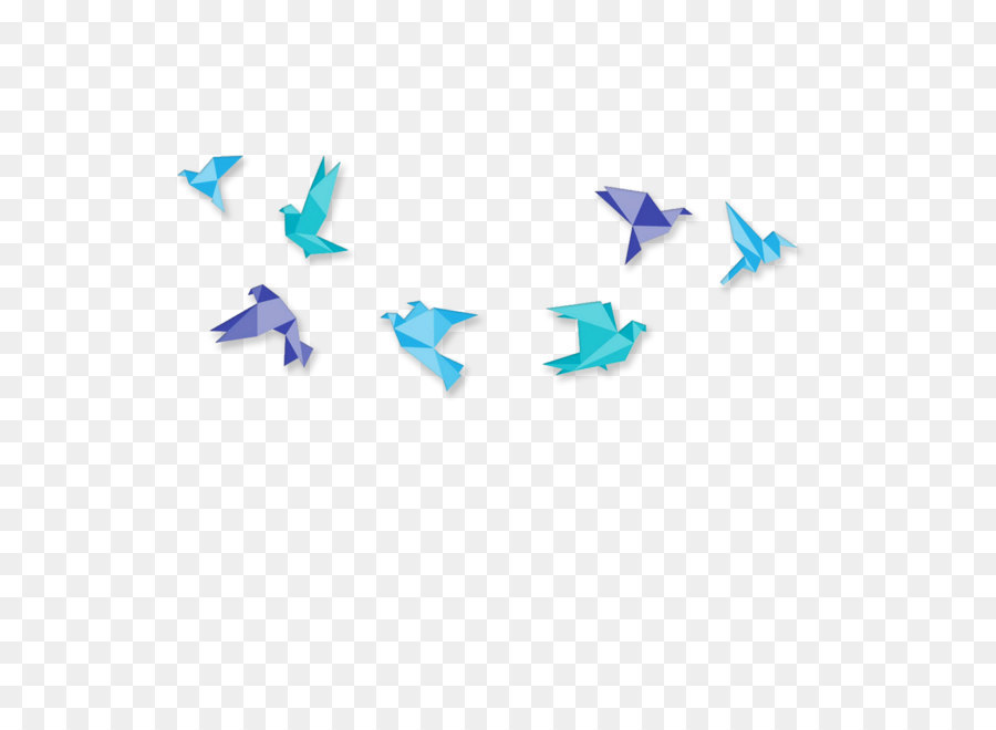 Bird Origami - Blue origami birds png download - 3402*3402 - Free Transparent Bird png Download.