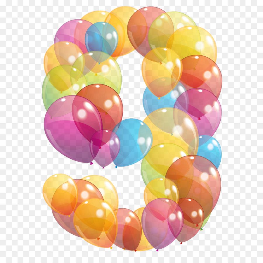 Balloon Birthday Clip art - Transparent Nine Number of Balloons PNG Clipart Image png download - 3174*4319 - Free Transparent Birthday png Download.