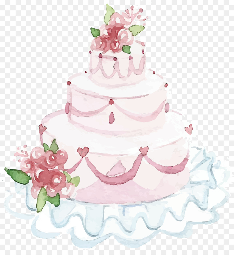 Wedding cake Watercolor painting - Beautiful wedding cake png download - 2401*2568 - Free Transparent Wedding Cake png Download.