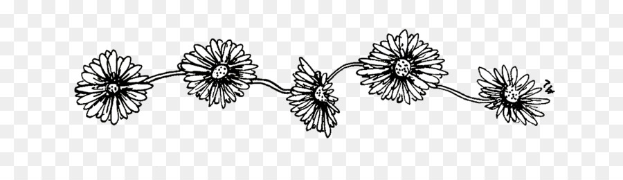 Black and white Drawing Flower - flower png download - 750*241 - Free Transparent Black And White png Download.