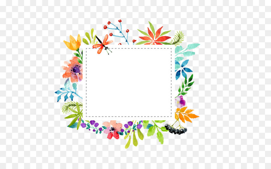 Watercolor flowers border vector material png download - 1324*1104 - Free Transparent Watercolour Flowers png Download.
