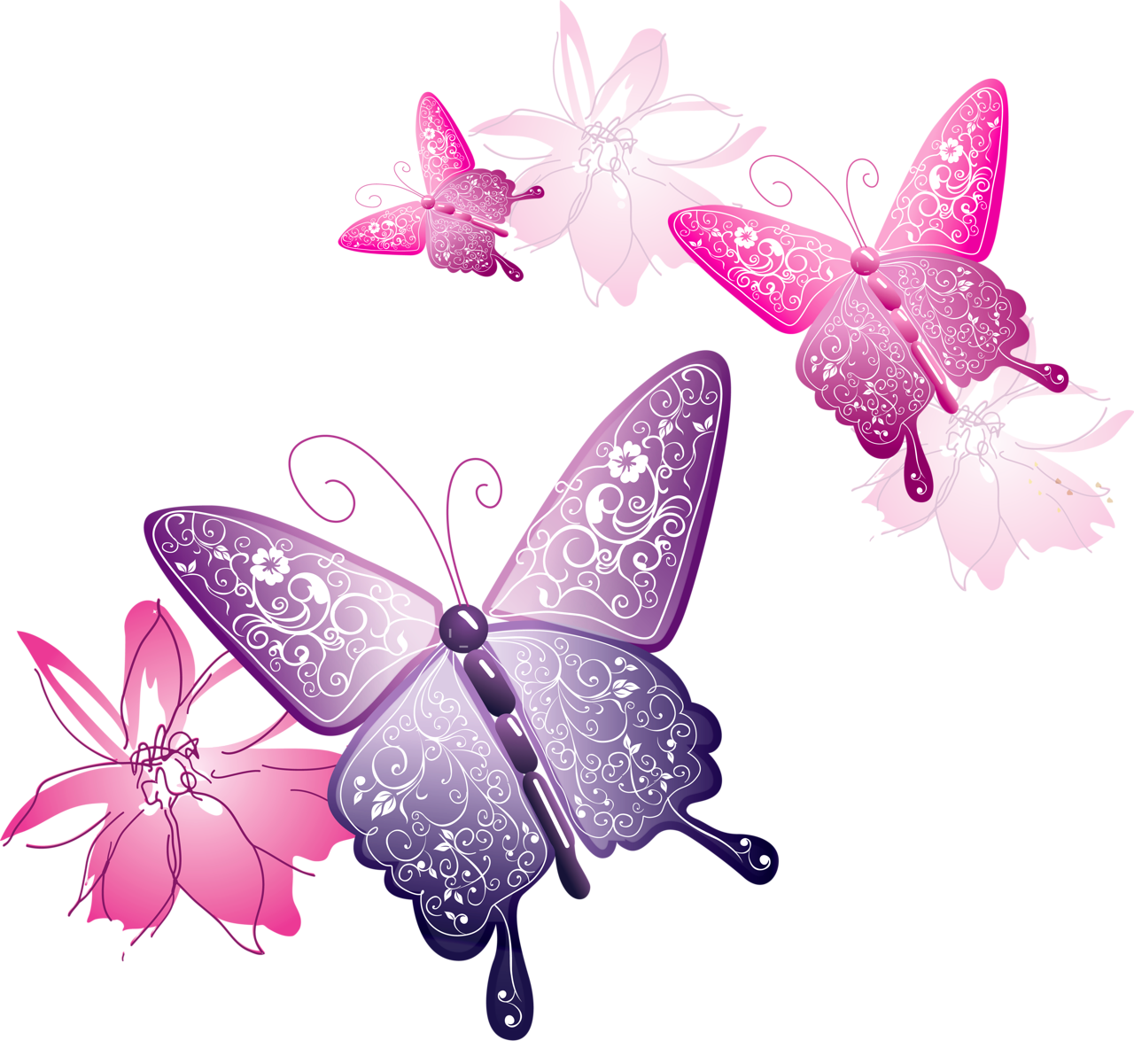 Butterfly Clip art - Transparent Butterfly Decorative Clipart png