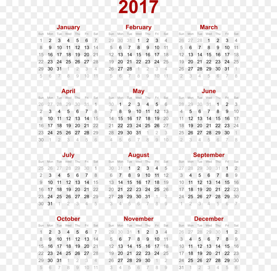 Calendar Year Template Microsoft Excel Microsoft Word - 2017 Calendar Png (2) png download - 1785*2400 - Free Transparent Calendar png Download.