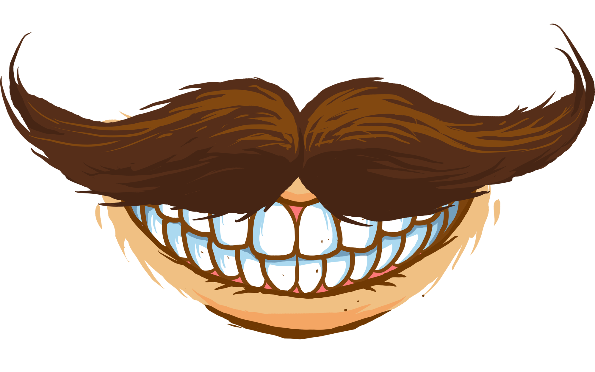 Jaw Mouth Cartoon Clip art - moustache png download - 2000*1252 - Free