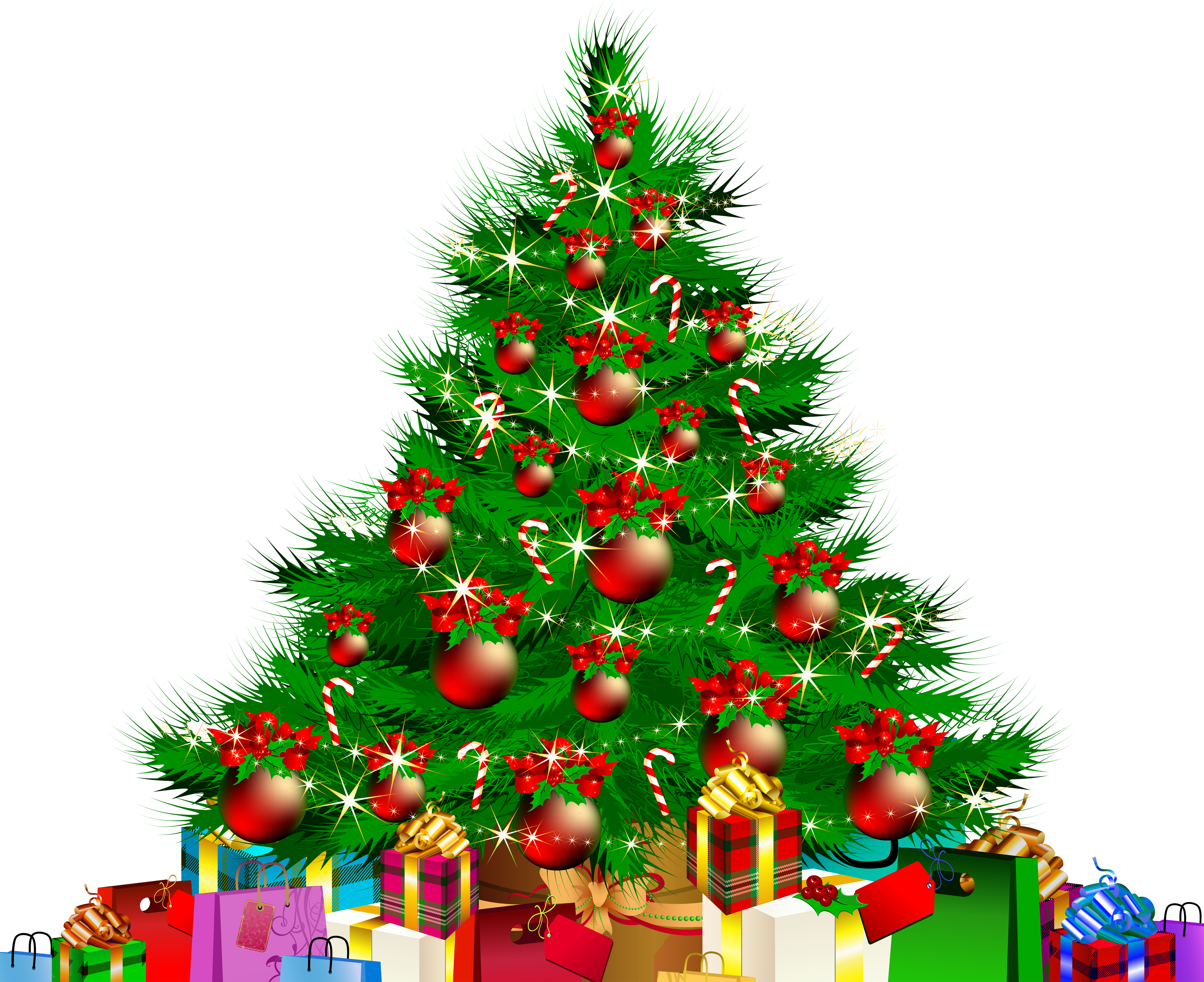 Christmas tree Santa Claus Gift Clip art - Transparent Christmas Tree