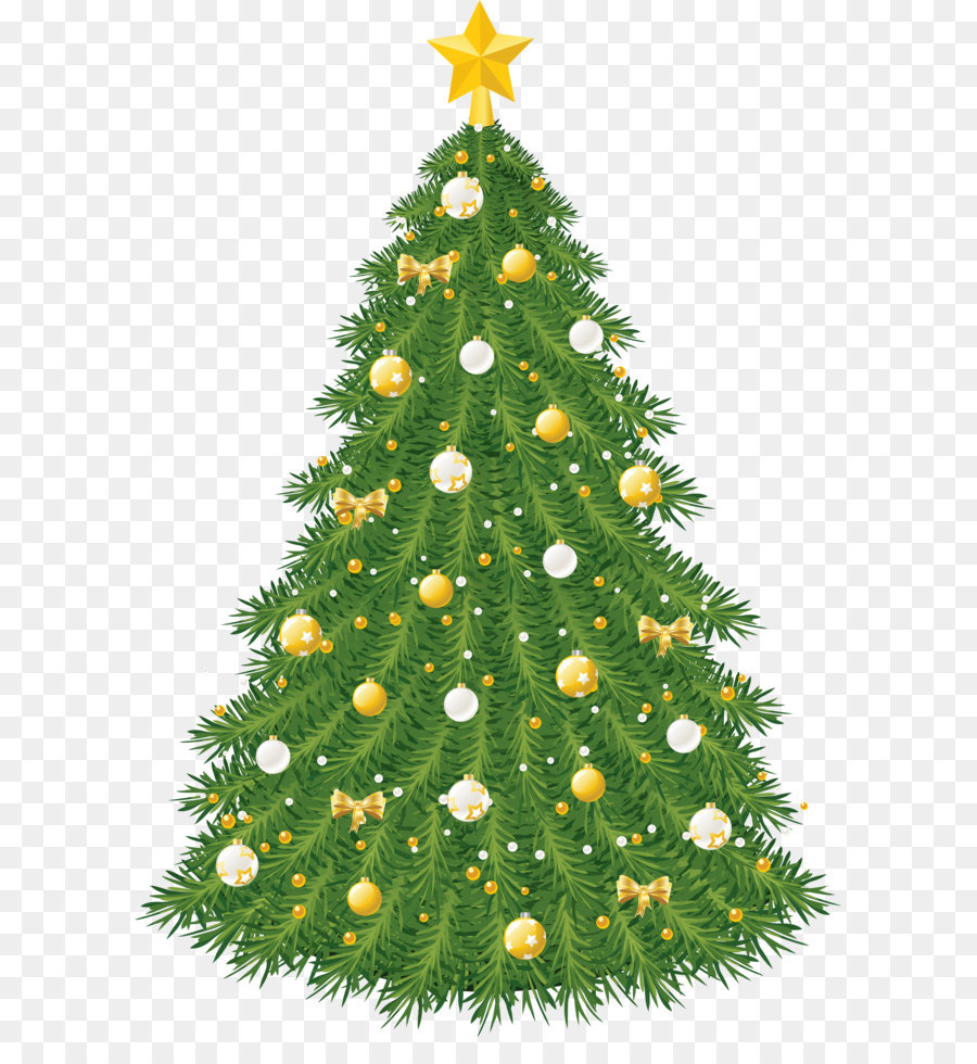 Christmas tree Christmas ornament Clip art - Large Transparent Christmas Tree with Gold and White Ornaments png download - 3000*4443 - Free Transparent Christmas Tree png Download.