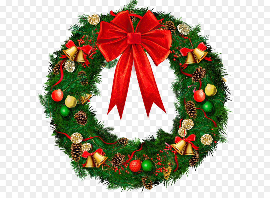 Wreath Christmas Clip art - Transparent Christmas Wreath with Red Bow PNG Picture png download - 1770*1749 - Free Transparent Wreath png Download.